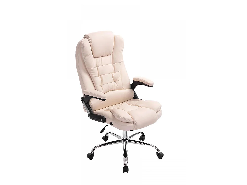 Bureaustoel - Kunstleer & Metaal in chroomoptiek - creme - Thor