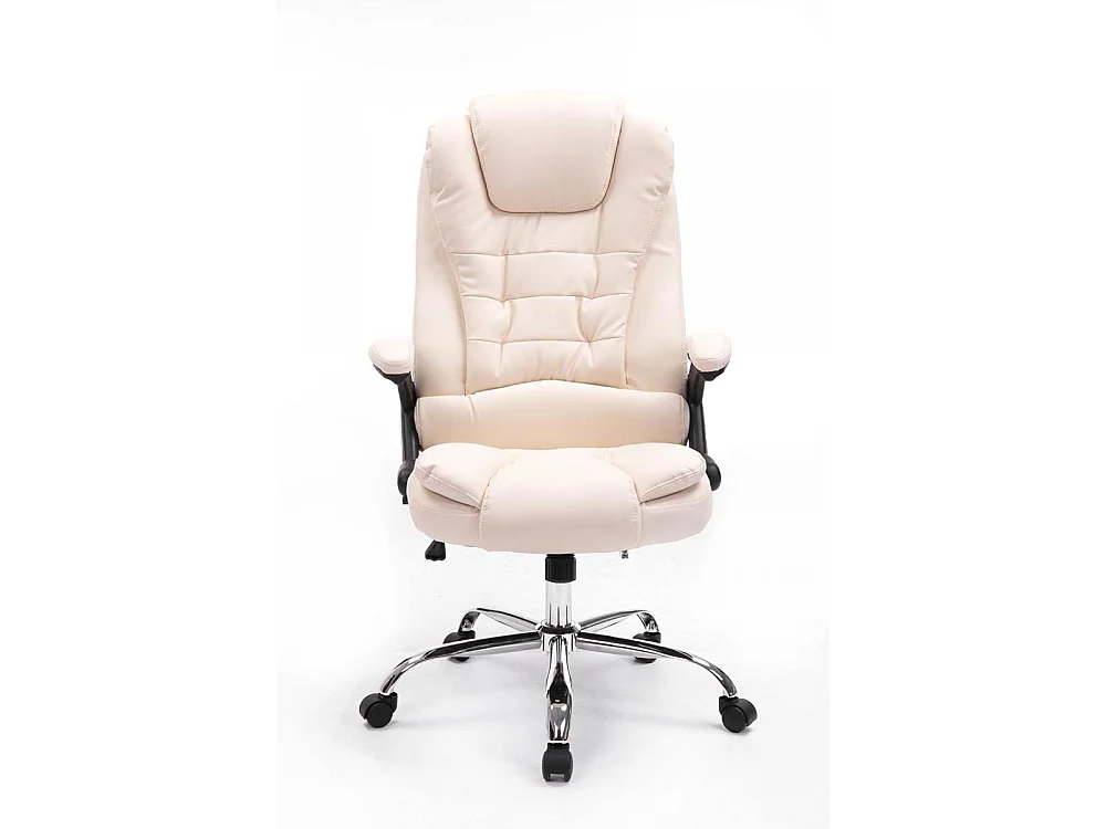 Bureaustoel - Kunstleer & Metaal in chroomoptiek - creme - Thor