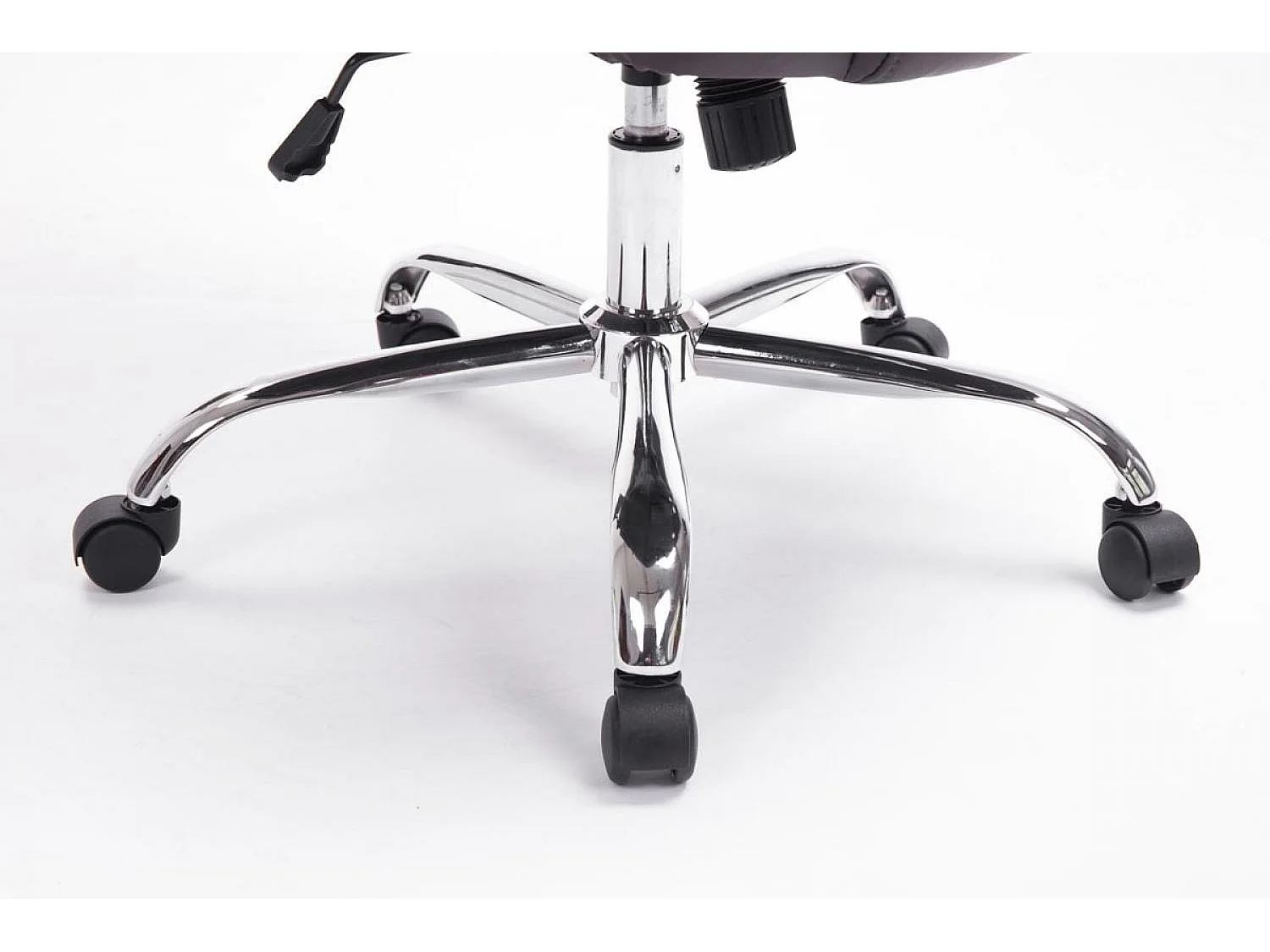 Chaise de bureau - Similicuir & Métal chromé - Crème - Thor