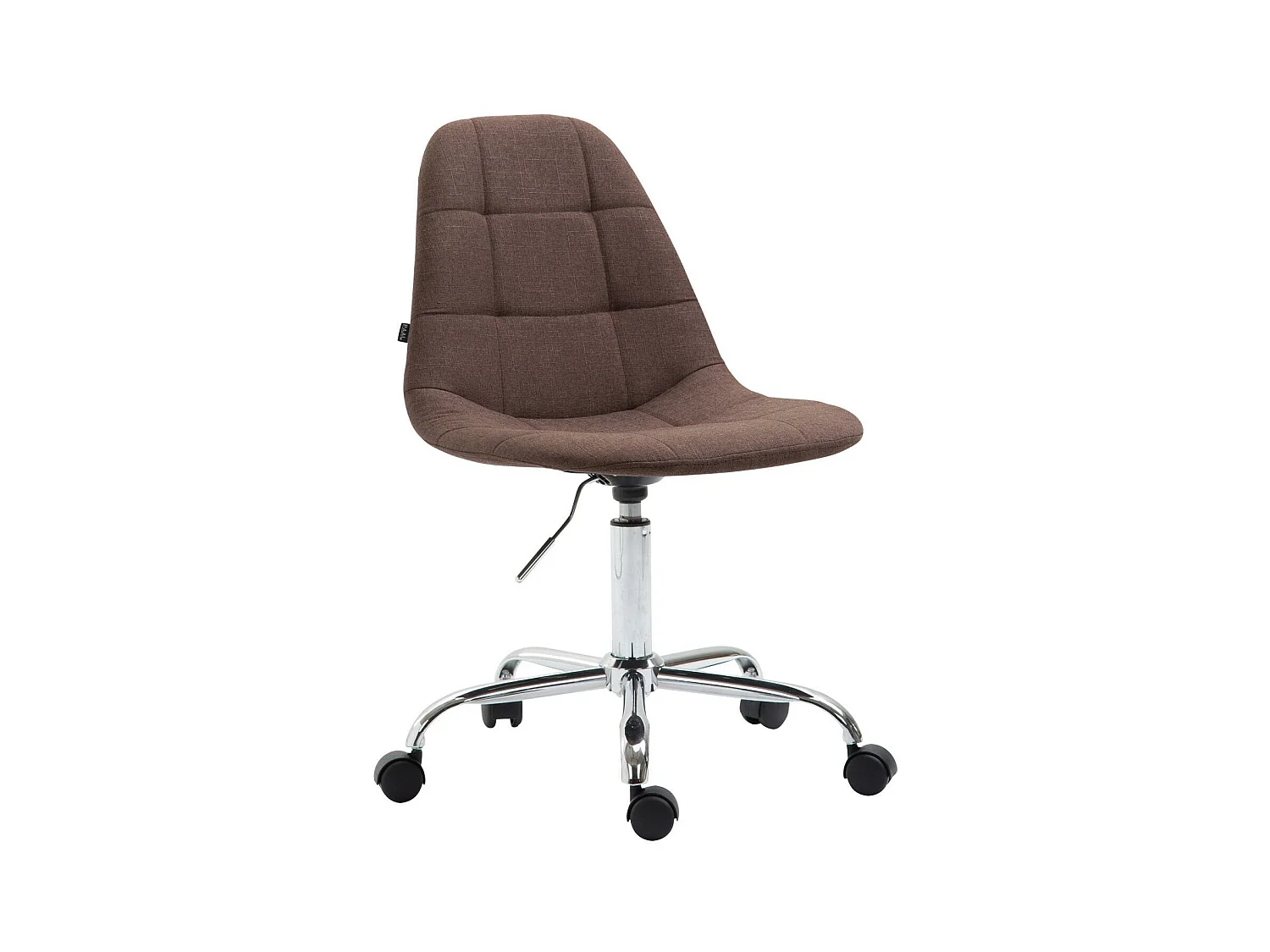 Chaise de bureau - Tissu & Métal chromé - Marron - Reims