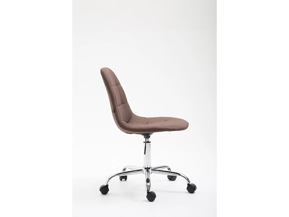 Chaise de bureau - Tissu & Métal chromé - Marron - Reims