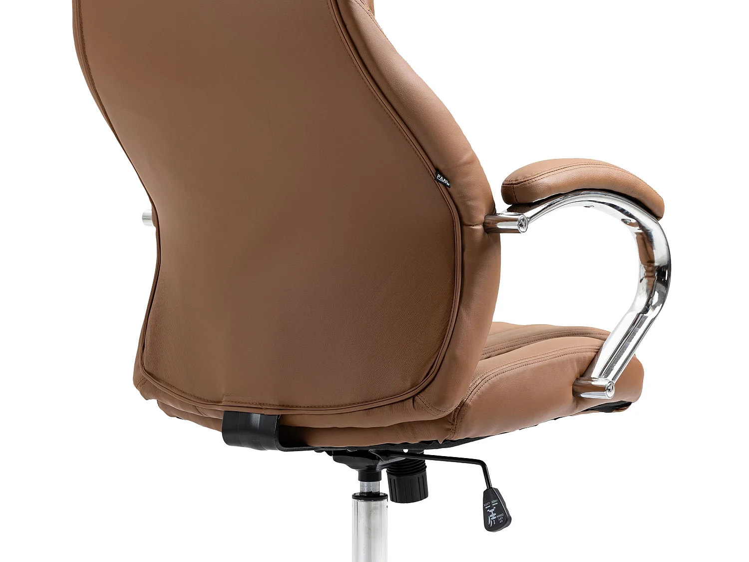 Chaise de bureau - Véritable cuir & Métal chromé - Marron clair - Wigan