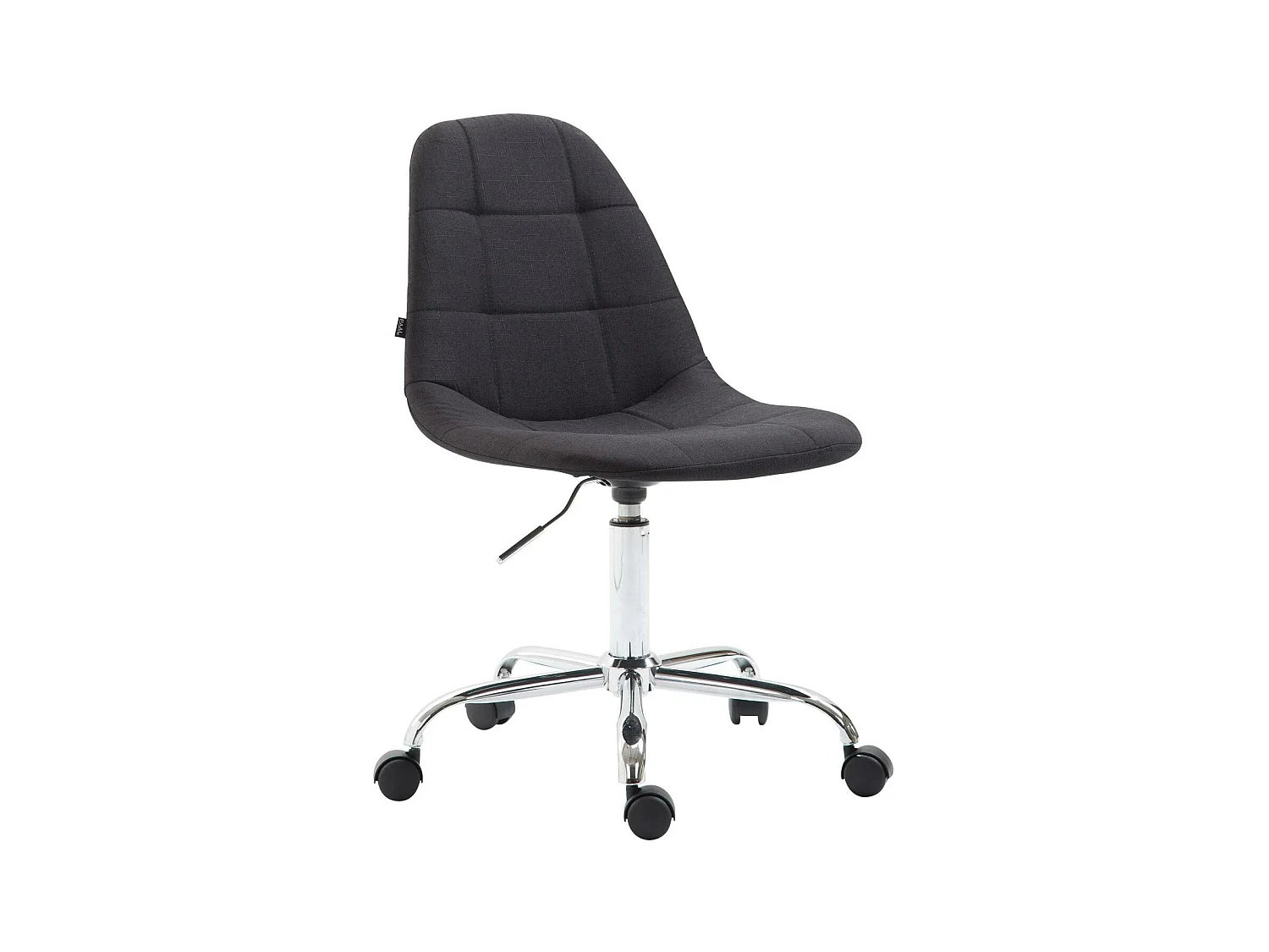 Chaise de bureau - Tissu & Métal chromé - Noir - Reims