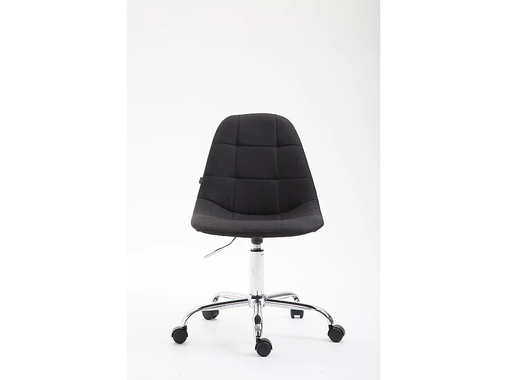 Chaise de bureau - Tissu & Métal chromé - Noir - Reims