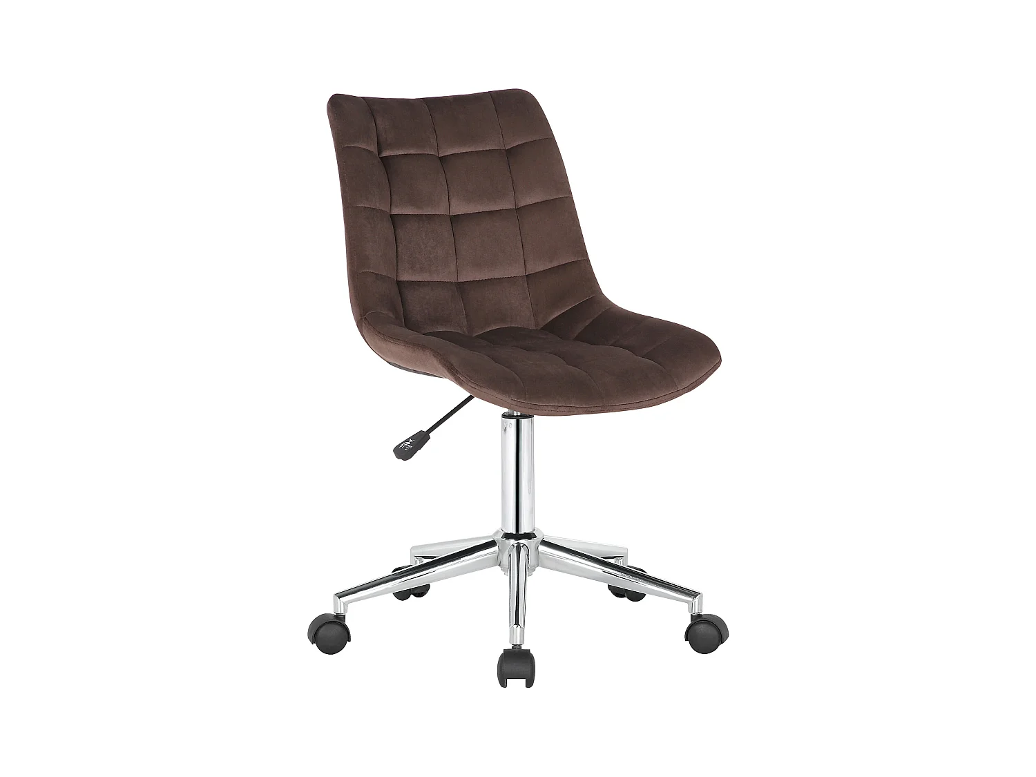 Chaise de bureau - Velours & Métal chromé - Marron - Medford