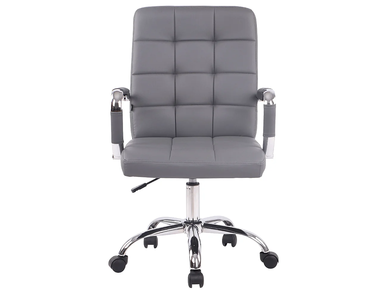 Chaise de bureau - Similicuir & Noir - Gris - Deli PRO