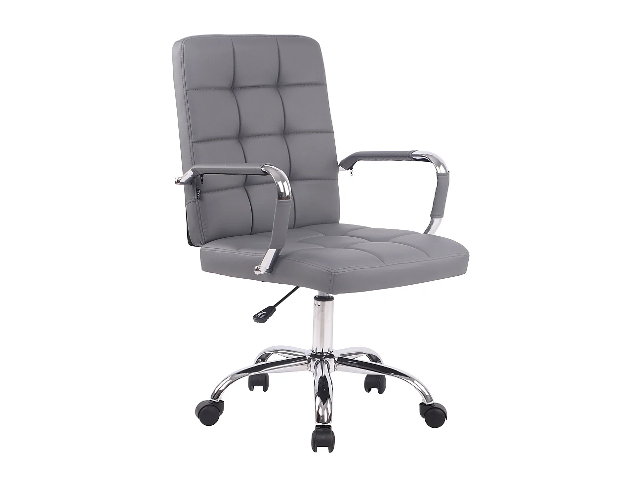 Chaise de bureau - Similicuir & Noir - Gris - Deli PRO