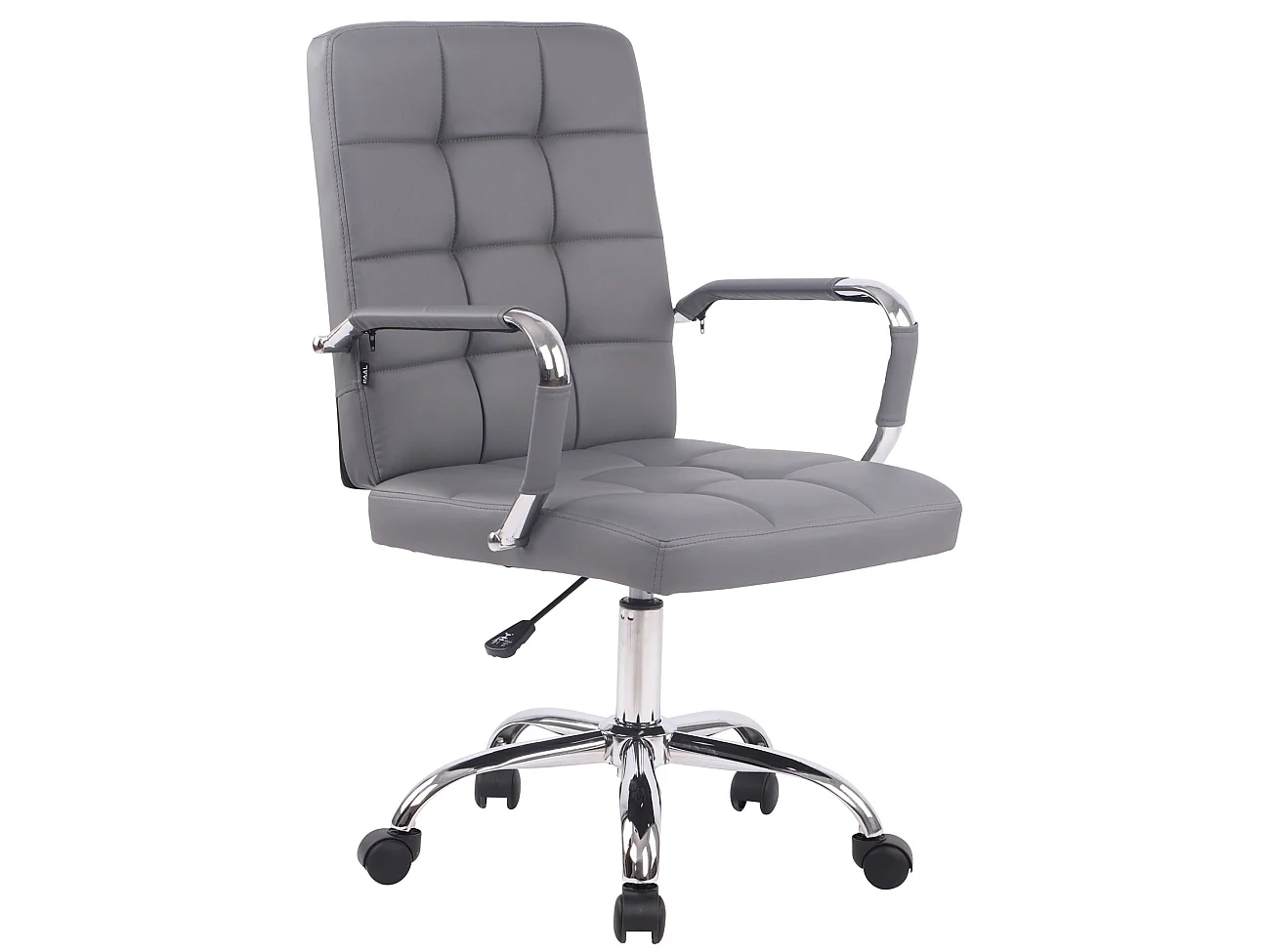 Chaise de bureau - Similicuir & Noir - Gris - Deli PRO