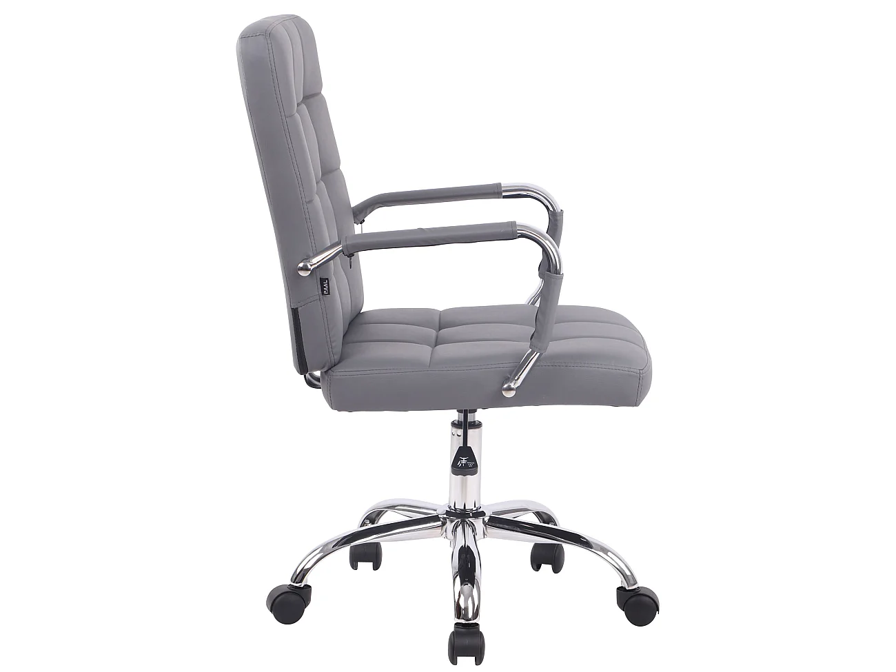 Chaise de bureau - Similicuir & Noir - Gris - Deli PRO