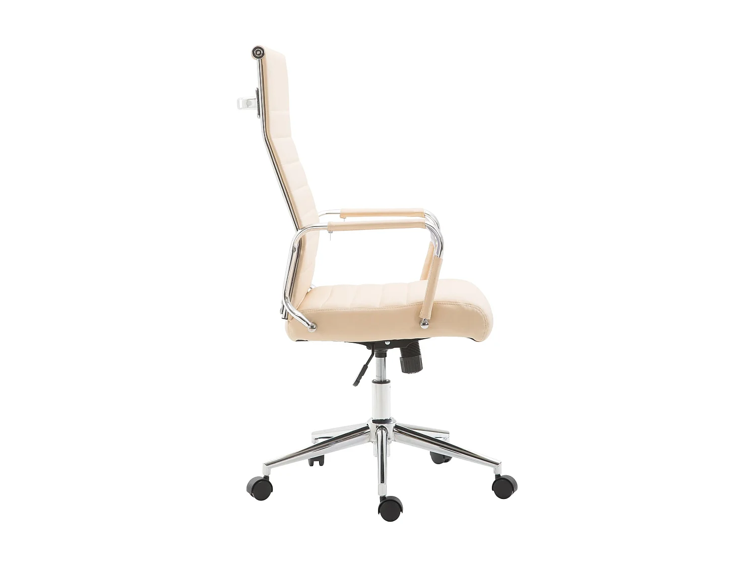 Bureaustoel - Kunstleer & walnoot - creme - Kolumbus