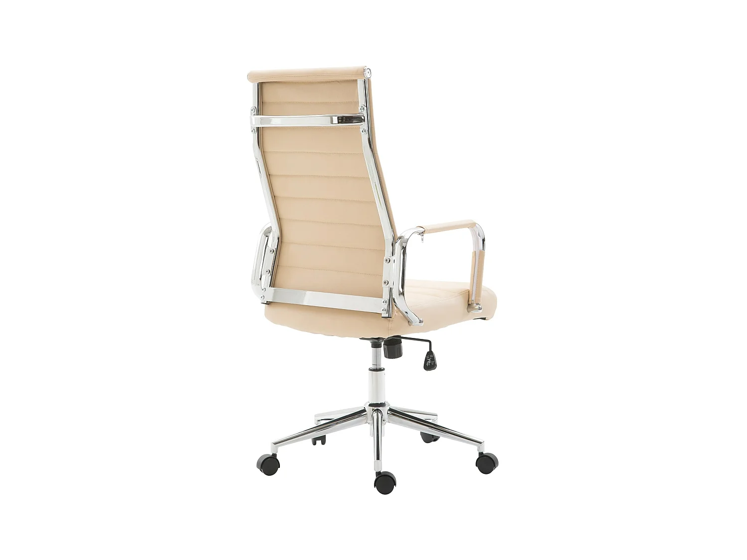 Chaise de bureau - Similicuir & Noyer - Crème - Kolumbus