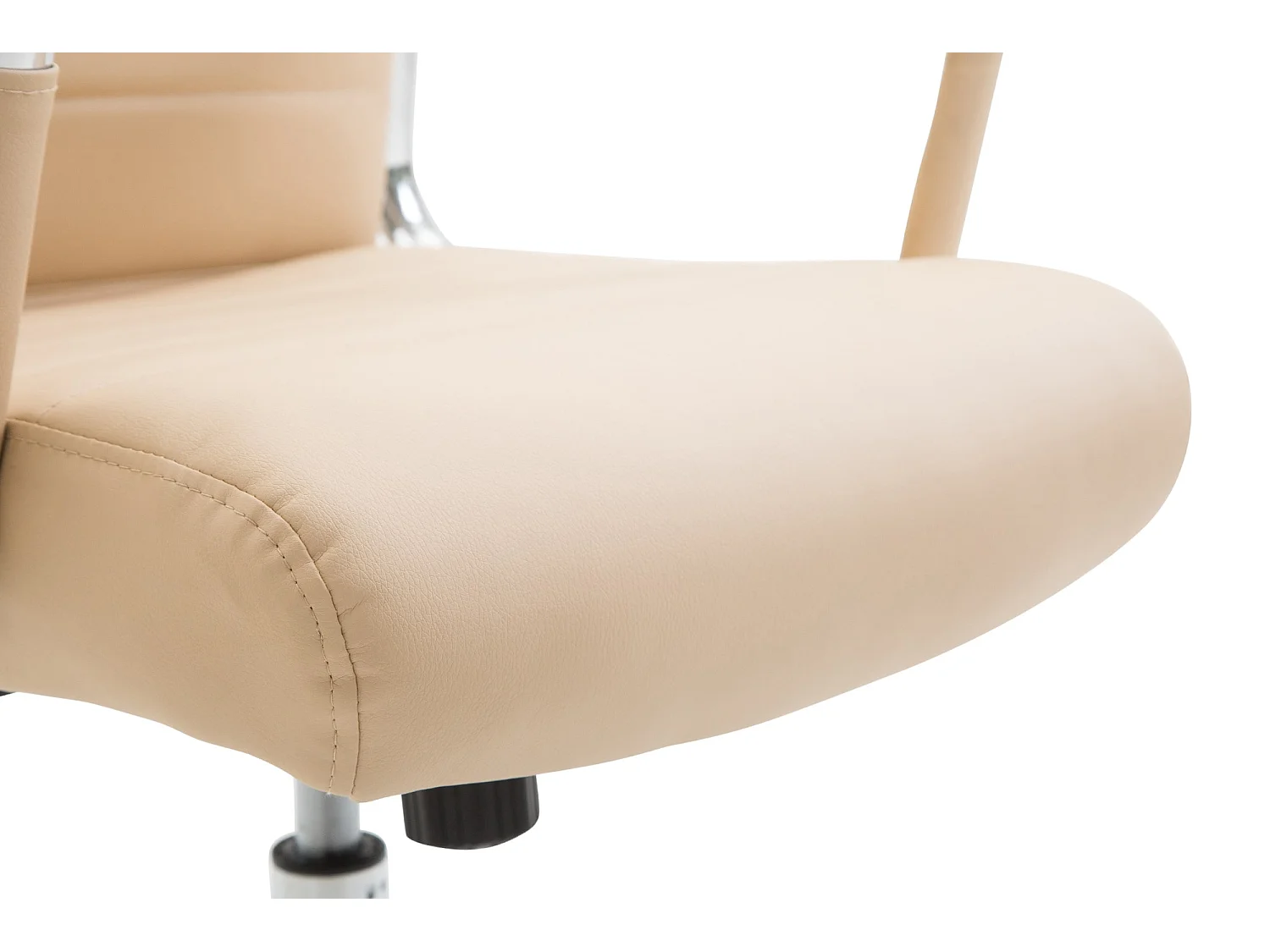 Chaise de bureau - Similicuir & Noyer - Crème - Kolumbus