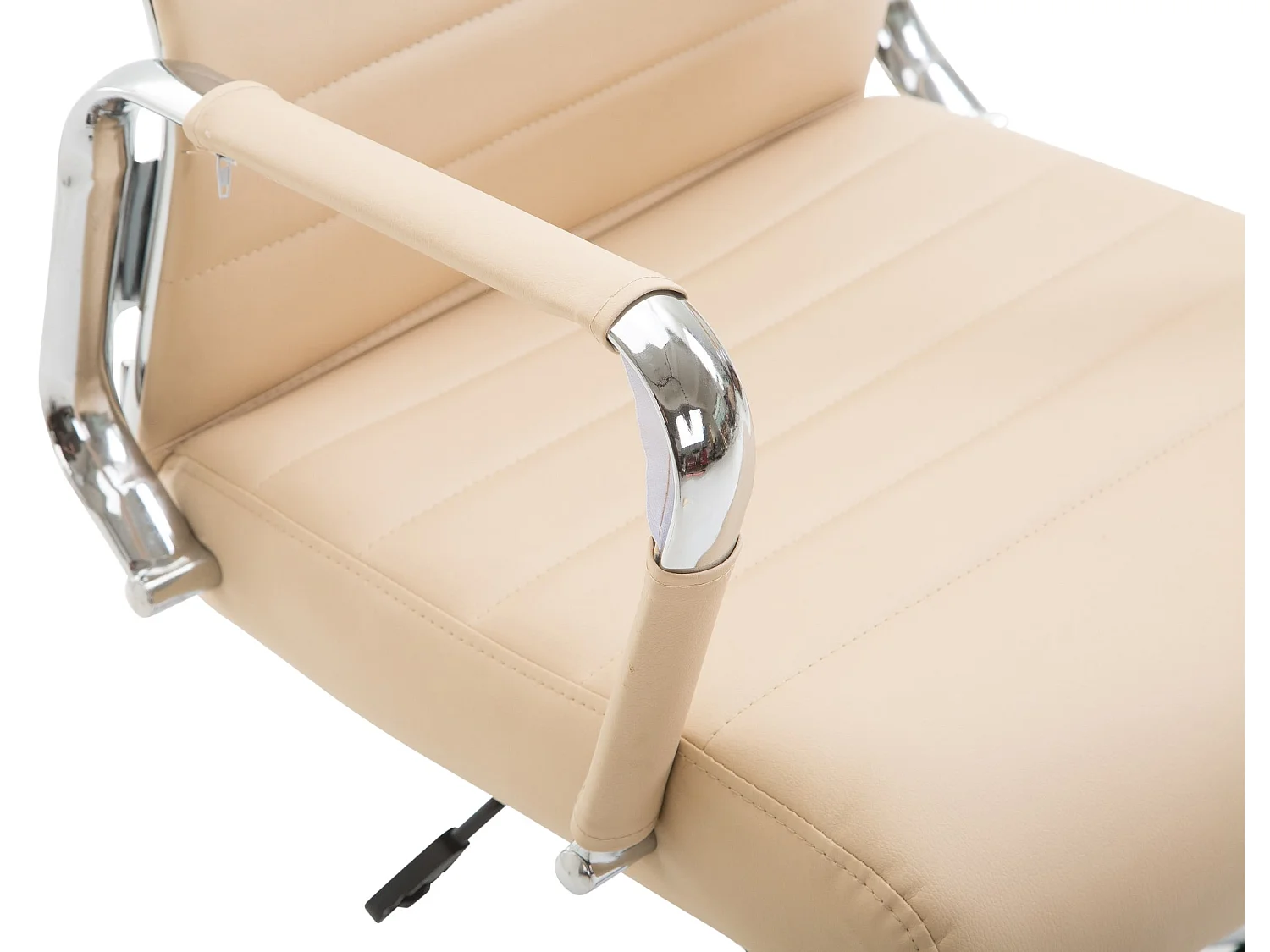 Chaise de bureau - Similicuir & Noyer - Crème - Kolumbus