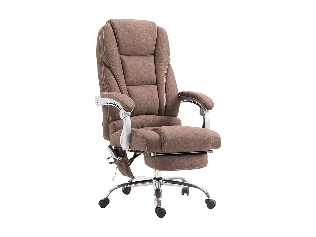 Chaise de bureau - Tissu & Métal chromé - Marron - Pacific