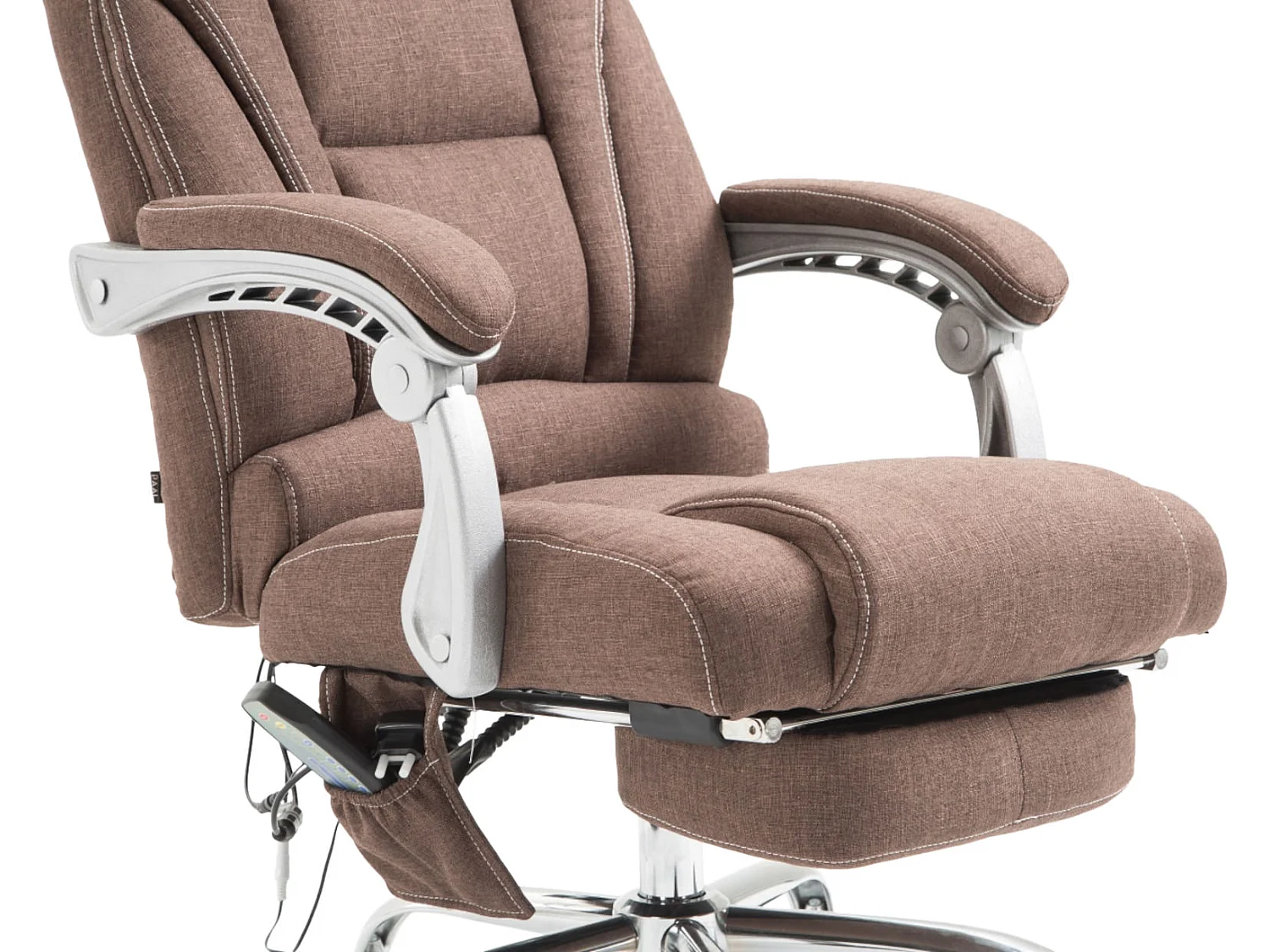 Chaise de bureau - Tissu & Métal chromé - Marron - Pacific