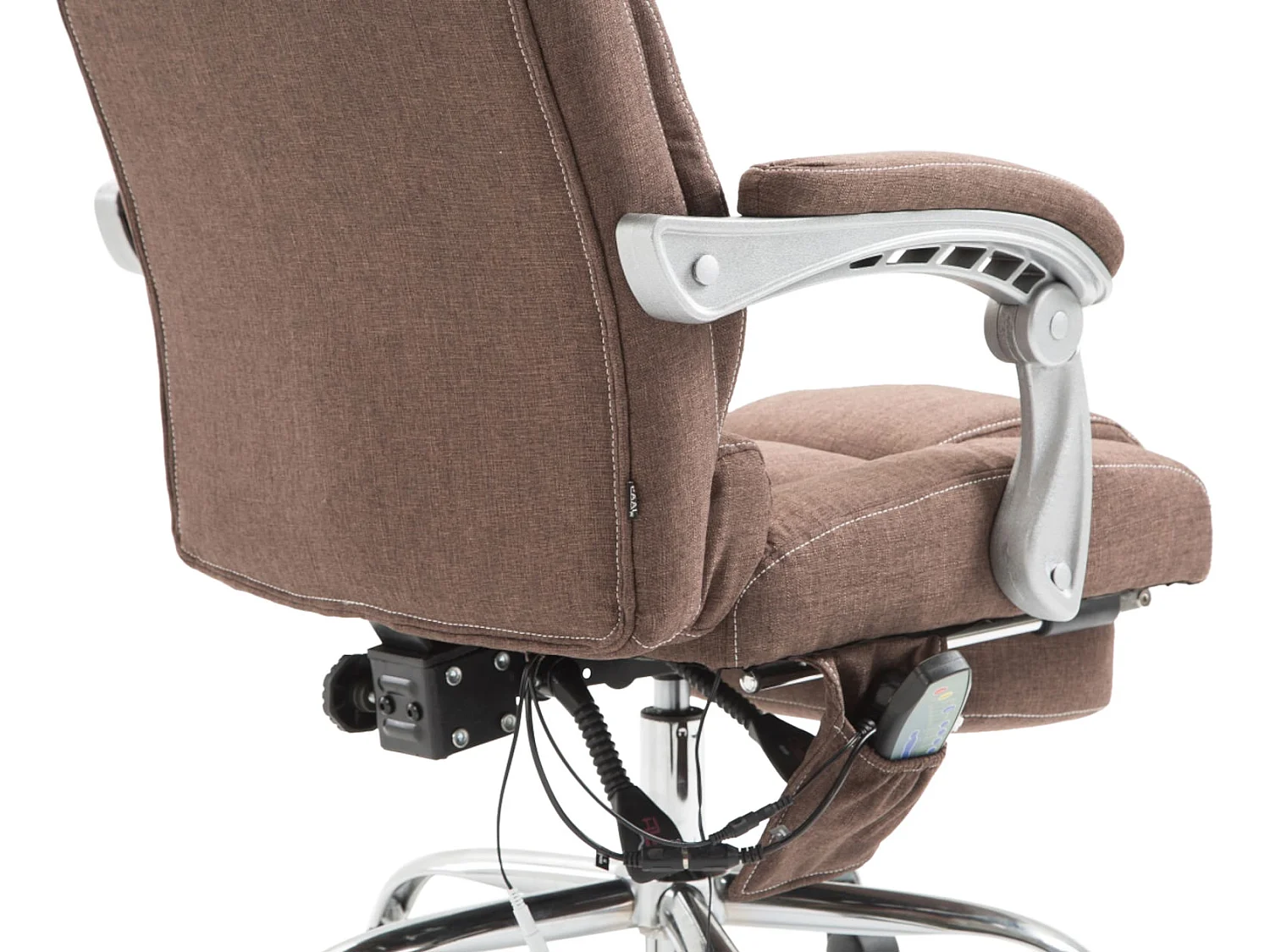 Chaise de bureau - Tissu & Métal chromé - Marron - Pacific