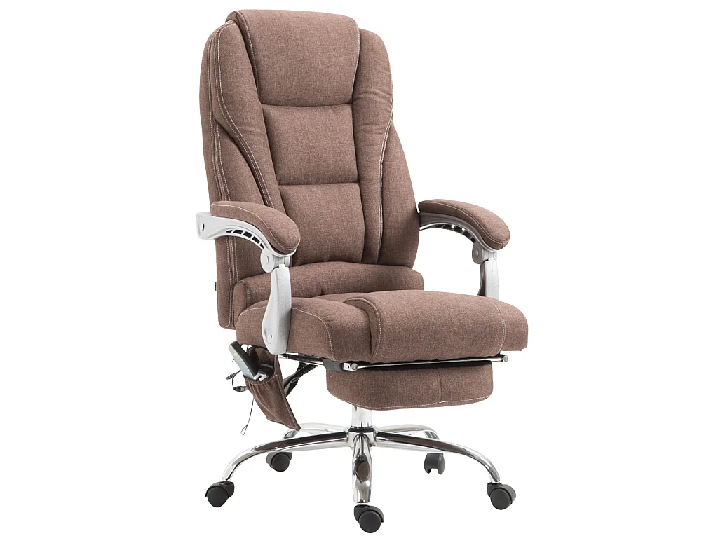 Chaise de bureau - Tissu & Métal chromé - Marron - Pacific