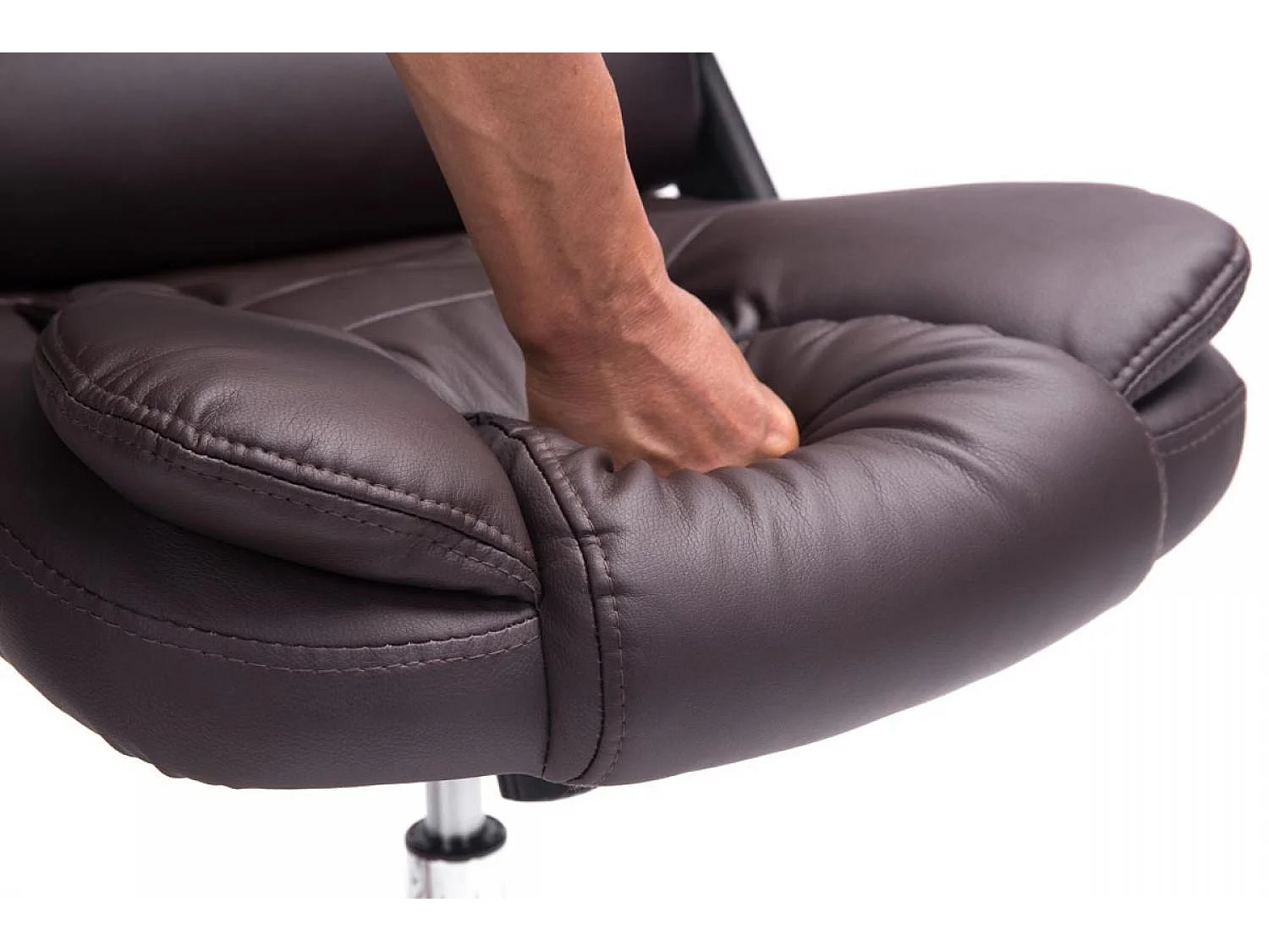 Bureaustoel - Kunstleer & Metaal in chroomoptiek - bruin - Thor