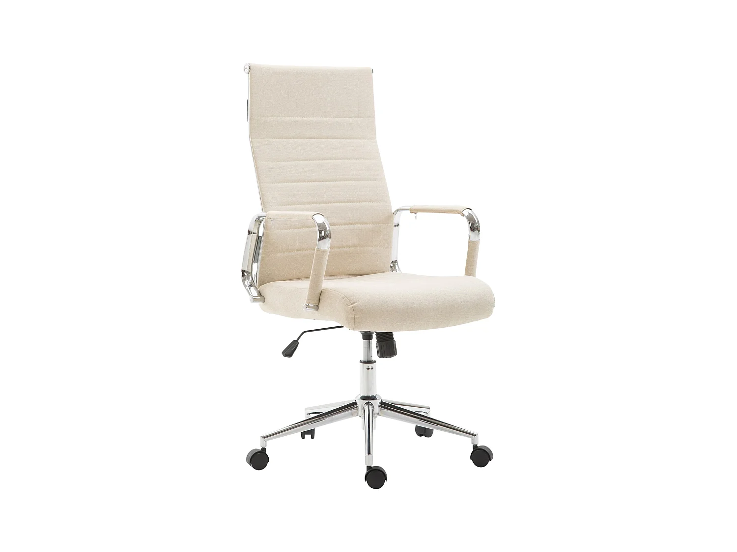 Chaise de bureau - Tissu & Noyer - Crème - Kolumbus