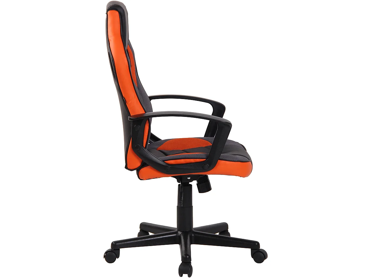 Chaise de bureau - Tissu & Plastique - Noir / Orange - Glendale