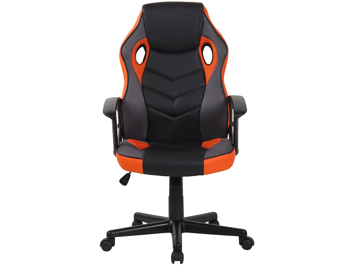 Chaise de bureau - Tissu & Plastique - Noir / Orange - Glendale
