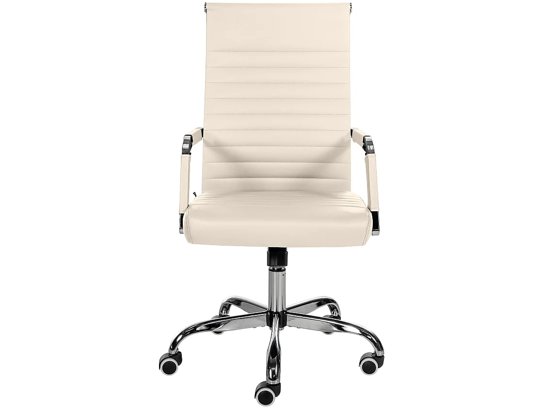 Bureaustoel - Kunstleer & Metaal in chroomoptiek - creme - Amadora