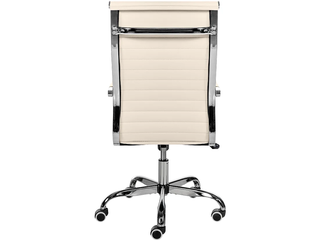 Bureaustoel - Kunstleer & Metaal in chroomoptiek - creme - Amadora