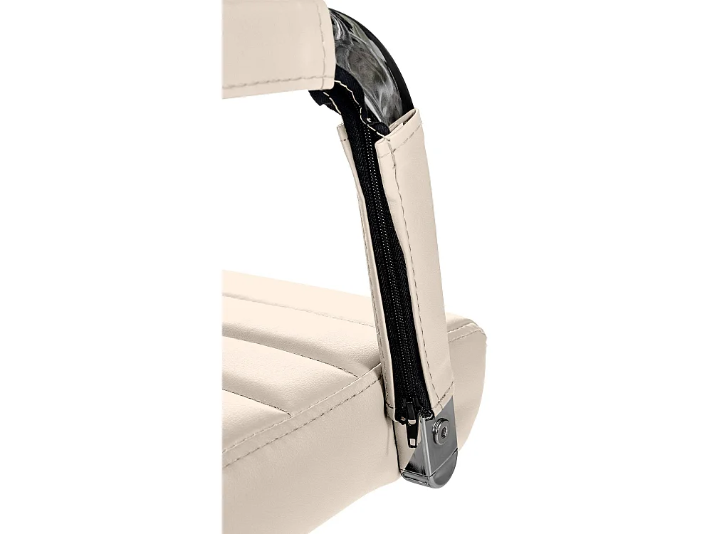 Bureaustoel - Kunstleer & Metaal in chroomoptiek - creme - Amadora