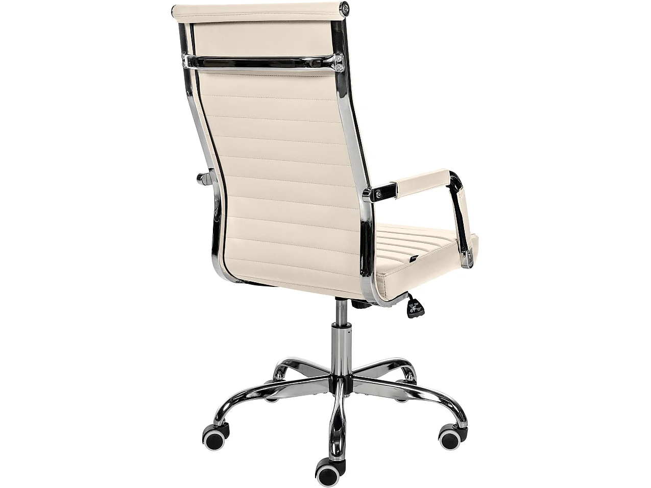 Bürostuhl - Kunstleder & Metall in Chromoptik - creme - Amadora