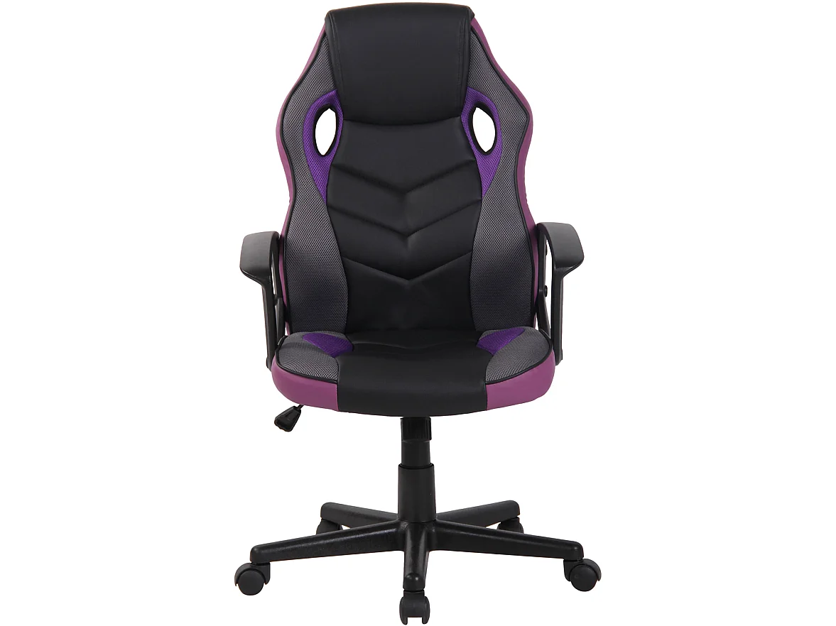 Chaise de bureau - Tissu & Plastique - Noir / violet - Glendale