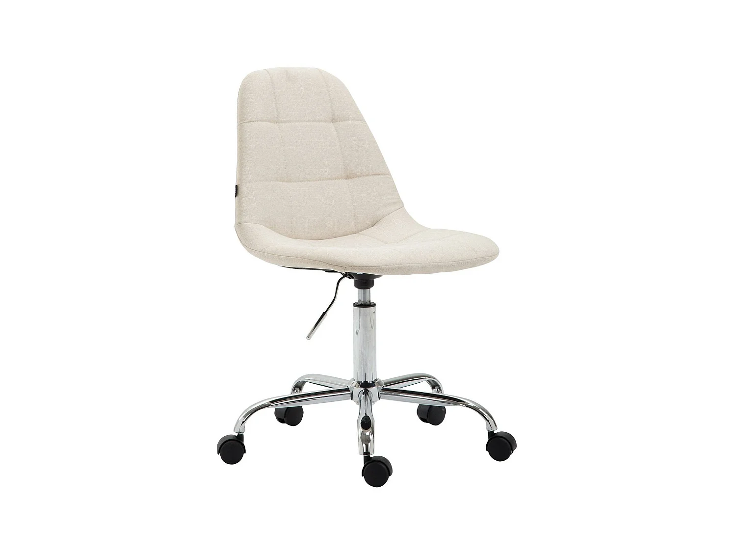 Chaise de bureau - Tissu & Métal chromé - Crème - Reims