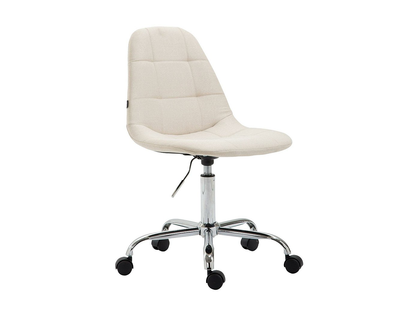 Bürostuhl - Stoff & Metall in Chromoptik - creme - Reims