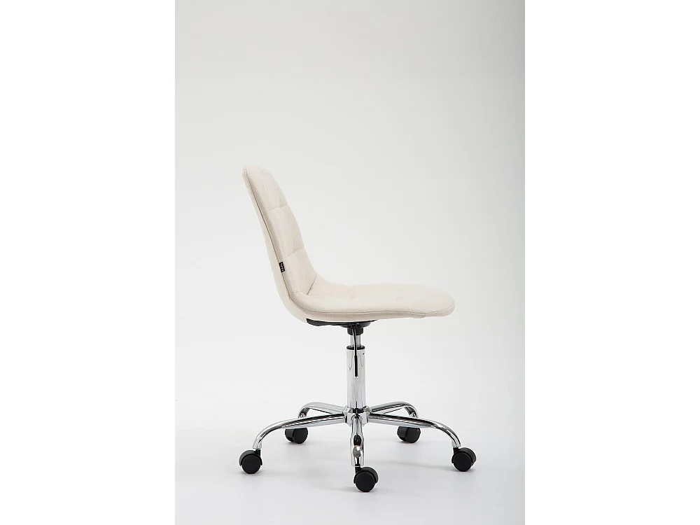 Chaise de bureau - Tissu & Métal chromé - Crème - Reims