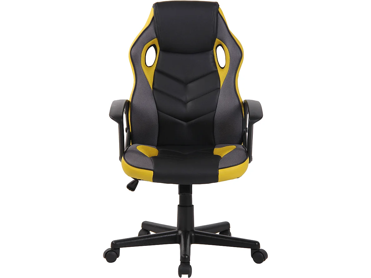 Chaise de bureau - Tissu & Plastique - Noir / Jaune - Glendale