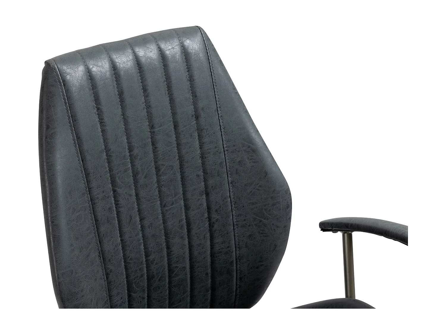 Chaise de bureau - Similicuir & Chrome - Noir antique - Nampa