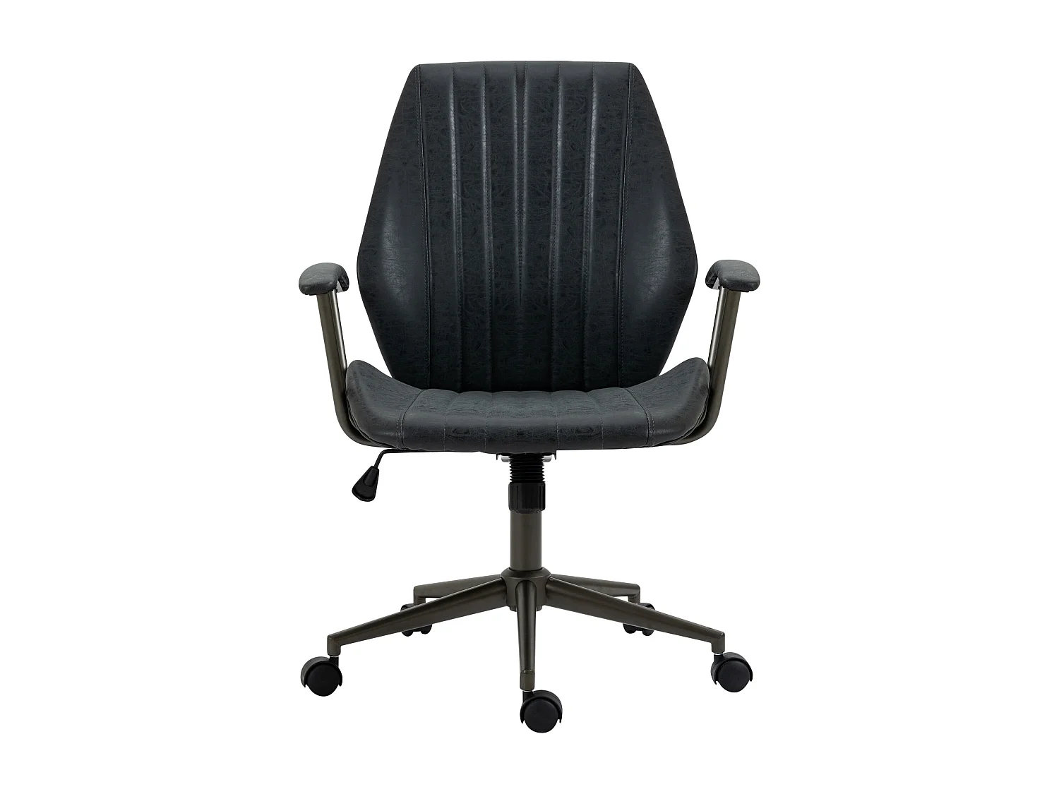 Chaise de bureau - Similicuir & Chrome - Noir antique - Nampa