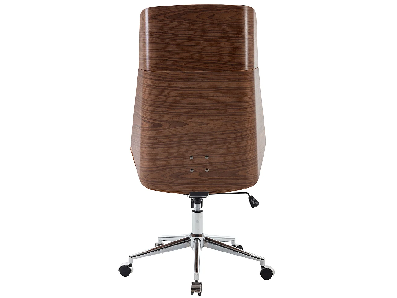 Chaise de bureau - Similicuir & Métal chromé - Noyer / Noir - Breda