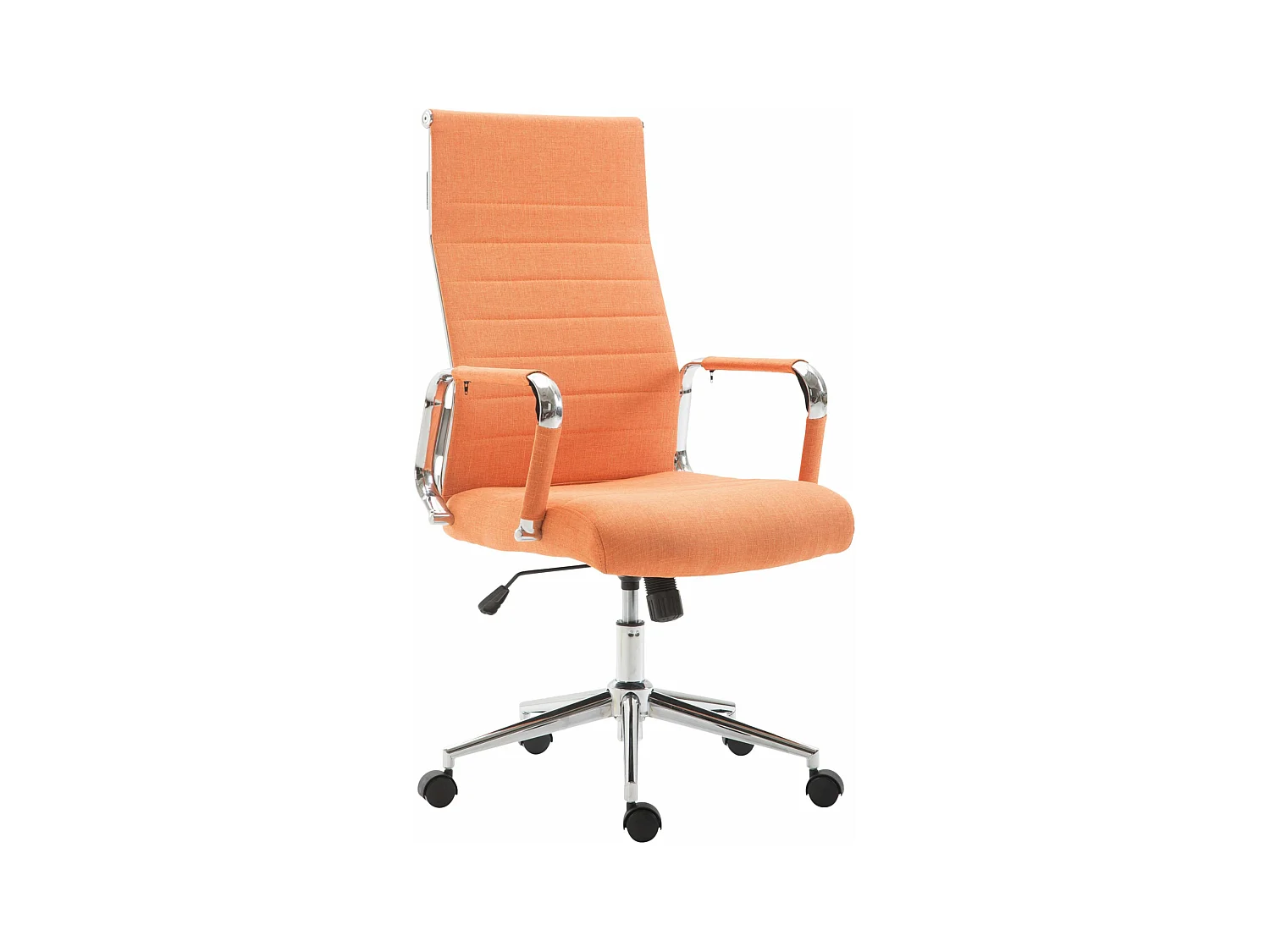 Chaise de bureau - Tissu & Noyer - Orange - Kolumbus