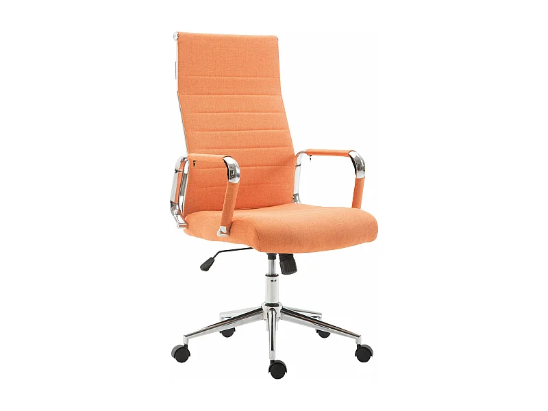 Bureaustoel - Stof & walnoot - oranje - Kolumbus