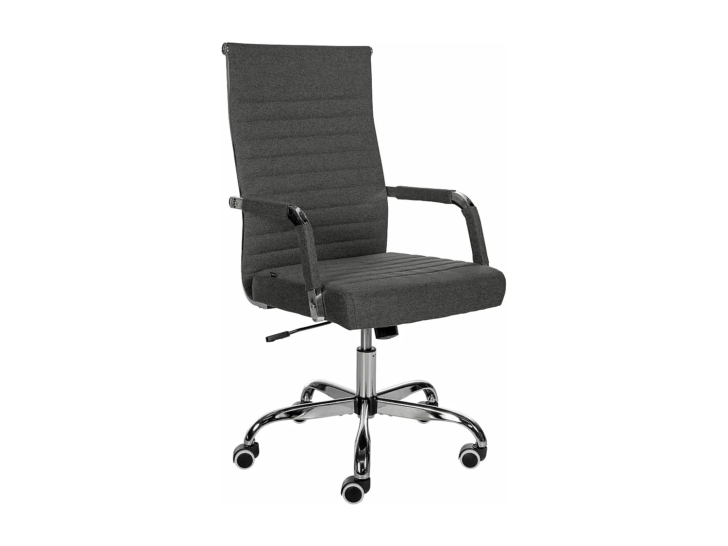 Chaise de bureau - Tissu & Métal chromé - Gris foncé - Amadora