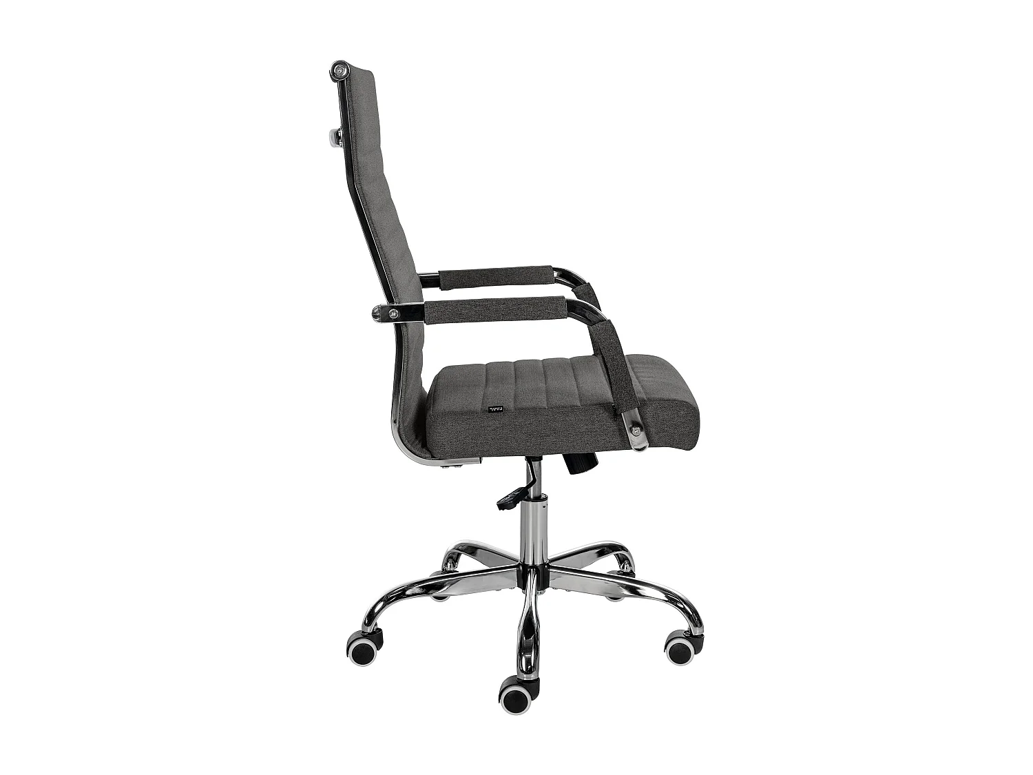 Chaise de bureau - Tissu & Métal chromé - Gris foncé - Amadora