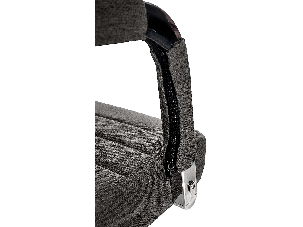 Chaise de bureau - Tissu & Métal chromé - Gris foncé - Amadora