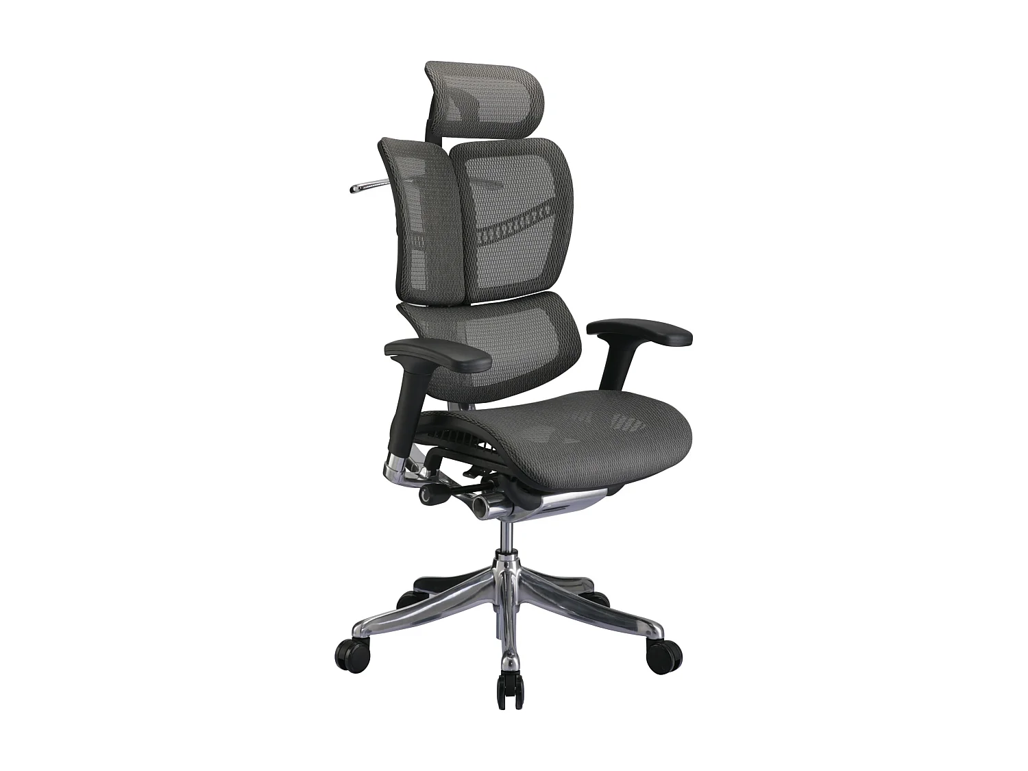 Chaise de bureau - Plastique & Aluminium - Gris - Norfolk