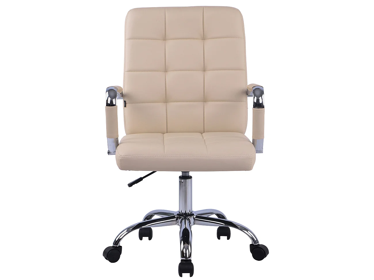 Chaise de bureau - Similicuir & Noir - Crème - Deli PRO