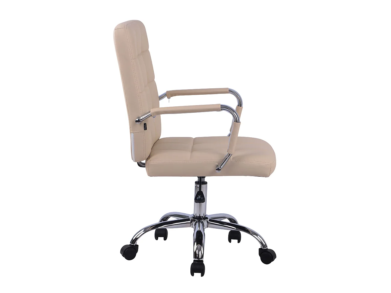 Chaise de bureau - Similicuir & Noir - Crème - Deli PRO