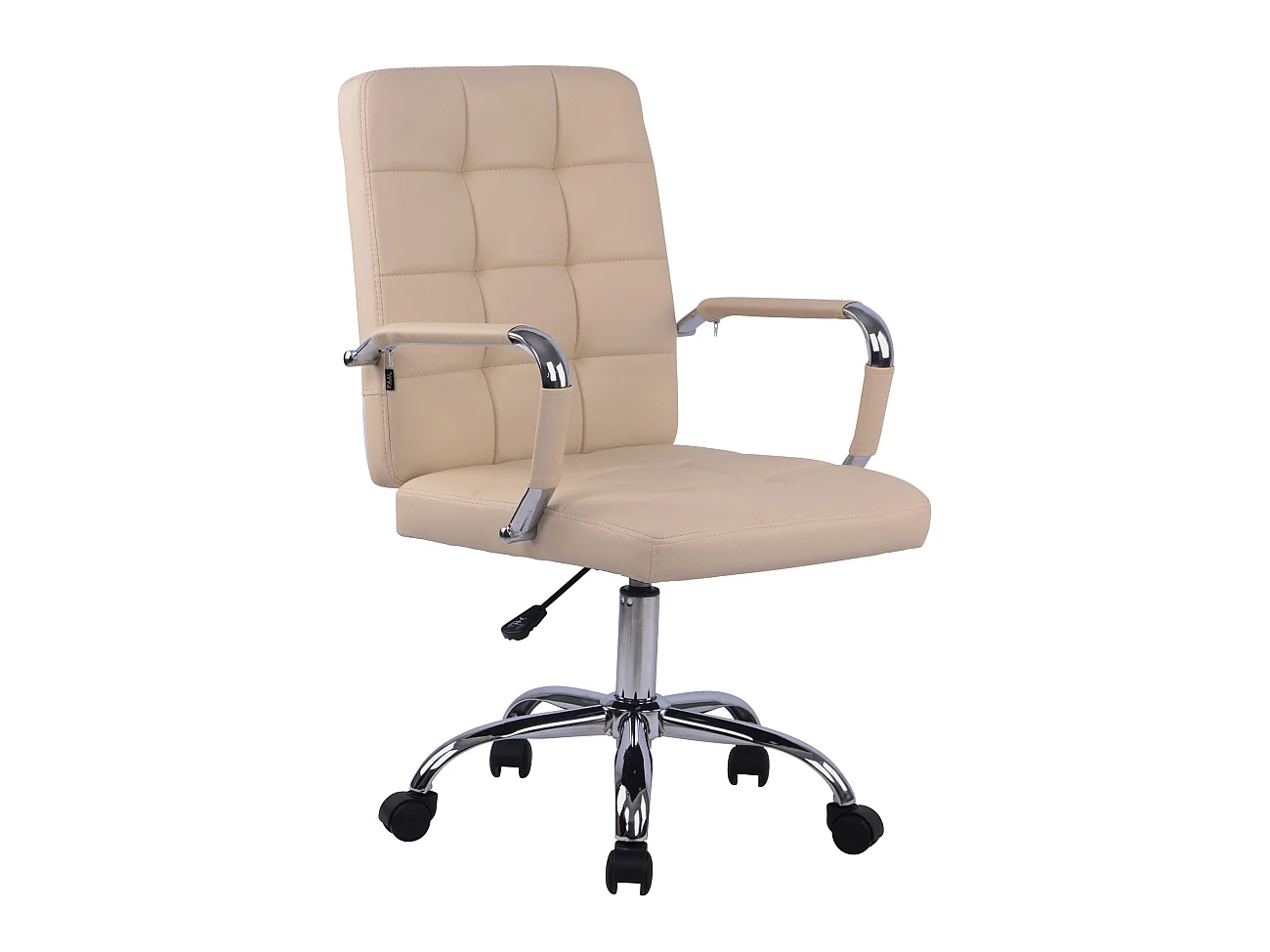 Chaise de bureau - Similicuir & Noir - Crème - Deli PRO
