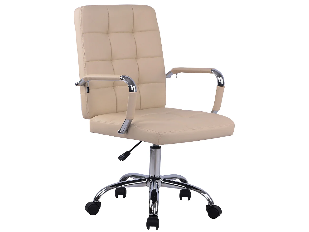 Chaise de bureau - Similicuir & Noir - Crème - Deli PRO