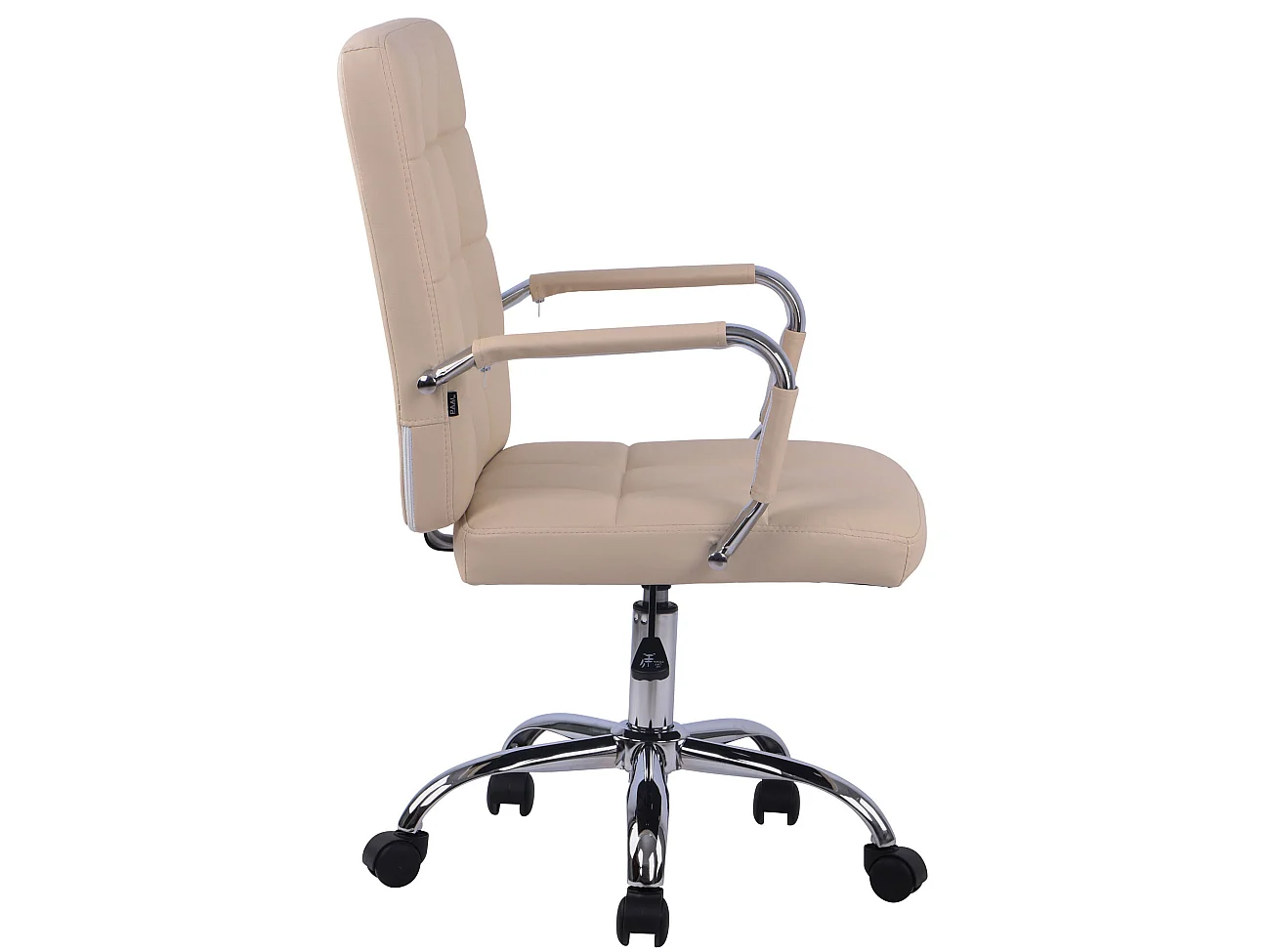 Chaise de bureau - Similicuir & Noir - Crème - Deli PRO