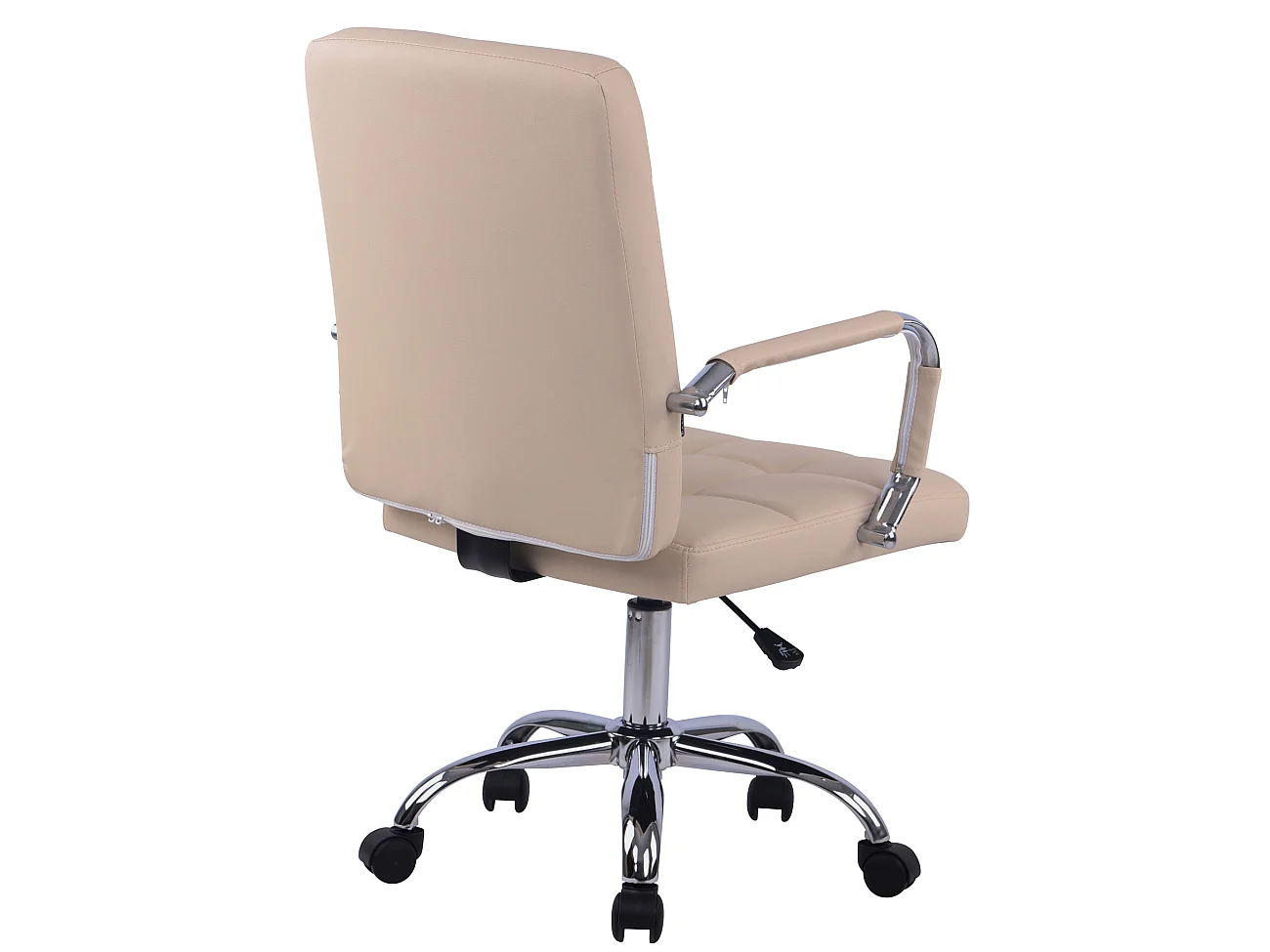 Chaise de bureau - Similicuir & Noir - Crème - Deli PRO