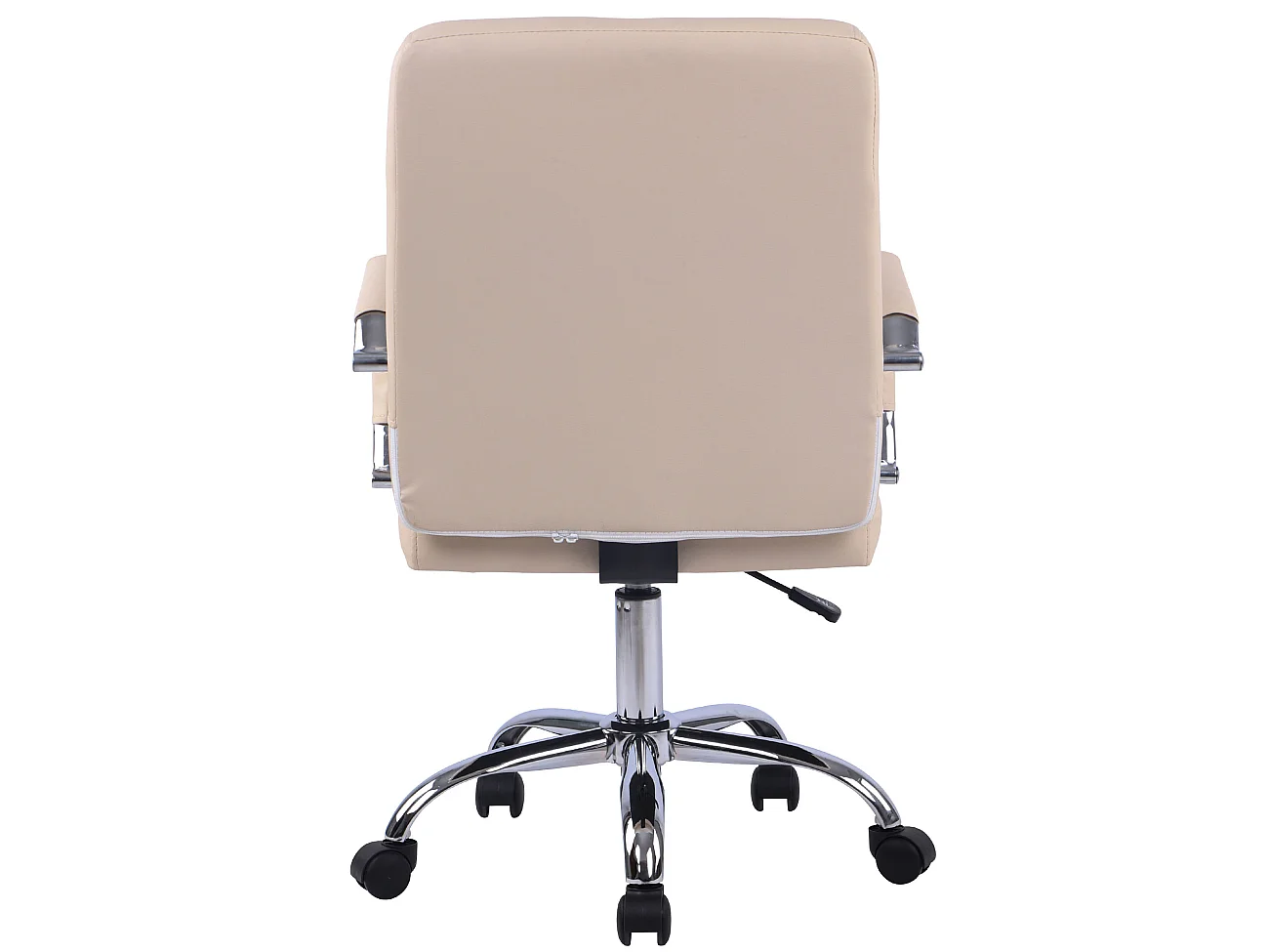 Chaise de bureau - Similicuir & Noir - Crème - Deli PRO